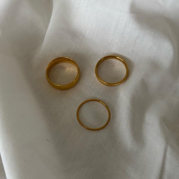 Stainless Steel Stackable Gold Rings - Picture 1 of 5